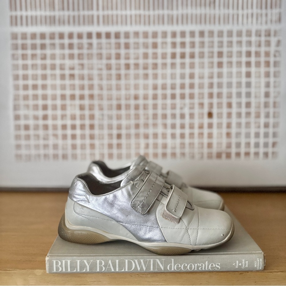 Prada Metallic Leather Sneakers - Size 36